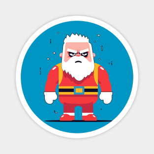 Pop Art Santa: A Colorful and Angry Christmas Illustration Magnet